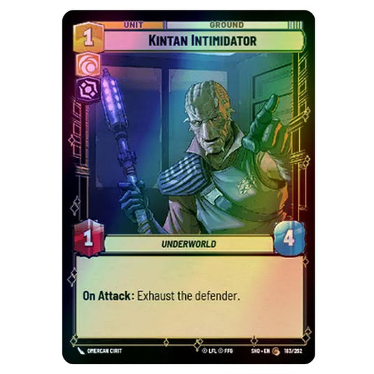 Kintan Intimidator 183/262 card from the Star Wars Unlimited set Shadows of the Galaxy