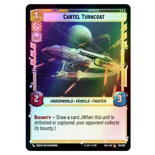 Cartel Turncoat 195/262 card from the Star Wars Unlimited set Shadows of the Galaxy