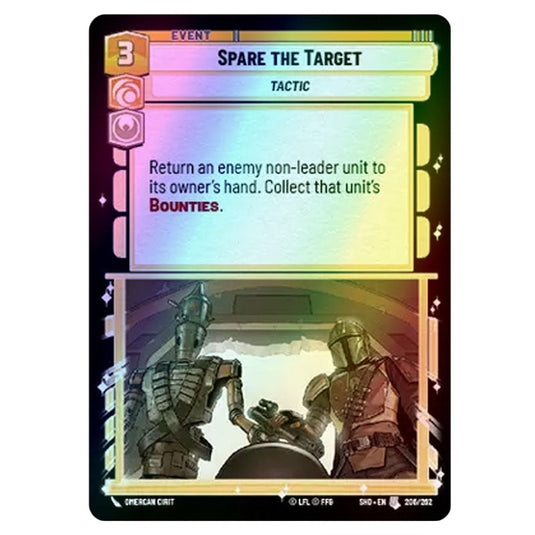 Spare the Target 206/262 card from the Star Wars Unlimited set Shadows of the Galaxy