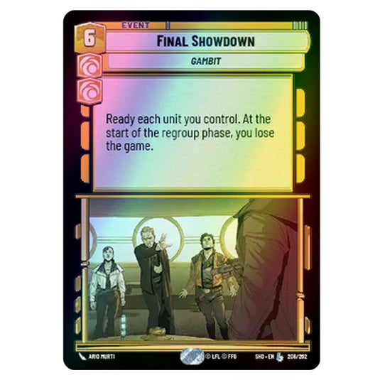 Final Showdown 208/262 card from the Star Wars Unlimited set Shadows of the Galaxy