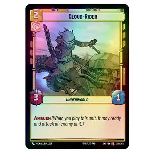 Cloud-Rider 210/262 card from the Star Wars Unlimited set Shadows of the Galaxy