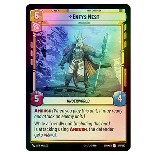 Enfys Nest 219/262 card from the Star Wars Unlimited set Shadows of the Galaxy