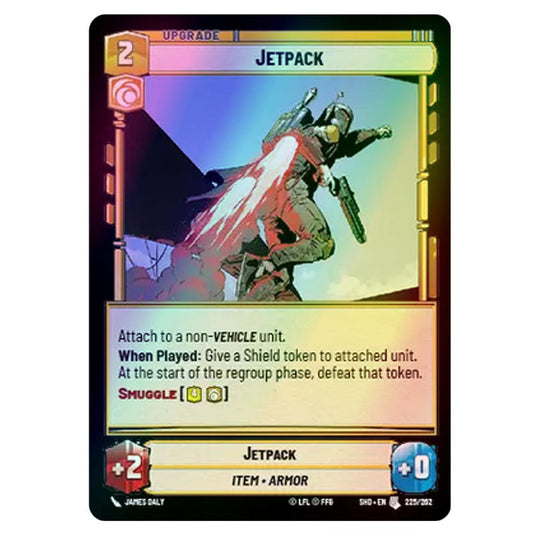 Jetpack 225/262 card from the Star Wars Unlimited set Shadows of the Galaxy