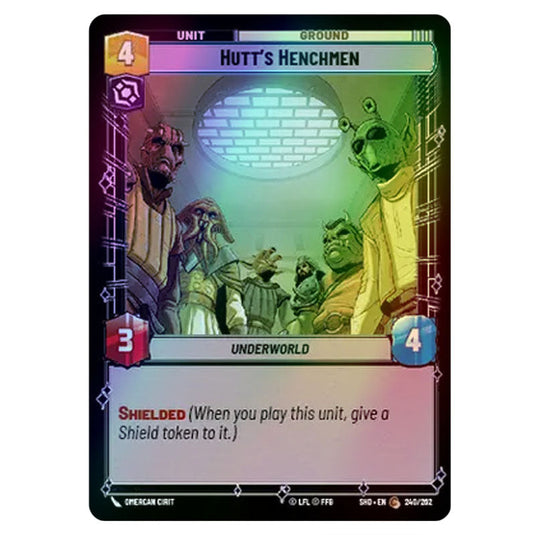 Hutt’s Henchmen 240/262 card from the Star Wars Unlimited set Shadows of the Galaxy