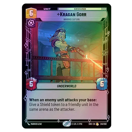 Kragan Gorr 241/262 card from the Star Wars Unlimited set Shadows of the Galaxy