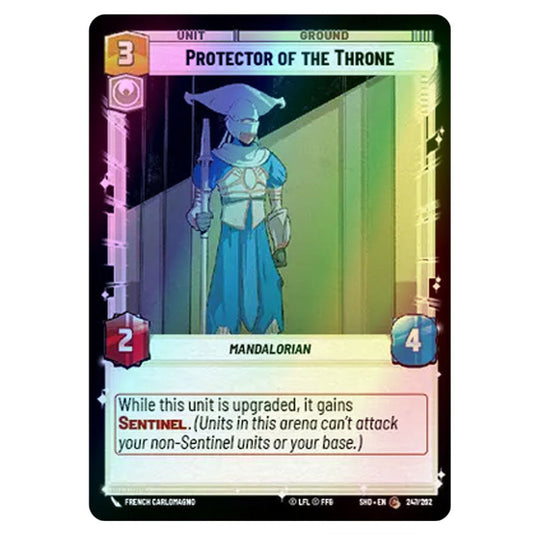 Protector of the Throne 247/262 card from the Star Wars Unlimited set Shadows of the Galaxy