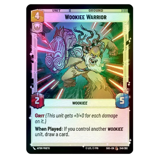 Wookiee Warrior 249/262 card from the Star Wars Unlimited set Shadows of the Galaxy