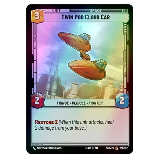 Twin Pod Cloud Car 259/262 card from the Star Wars Unlimited set Shadows of the Galaxy