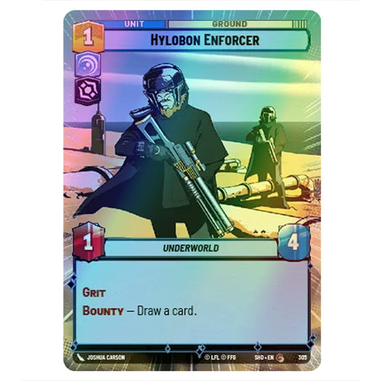 Hylobon Enforcer 305 card from the Star Wars Unlimited set Shadows of the Galaxy