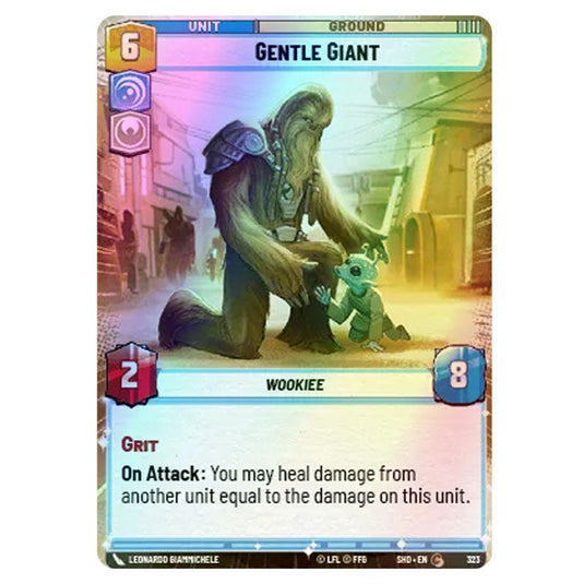 Gentle Giant 323 card from the Star Wars Unlimited set Shadows of the Galaxy