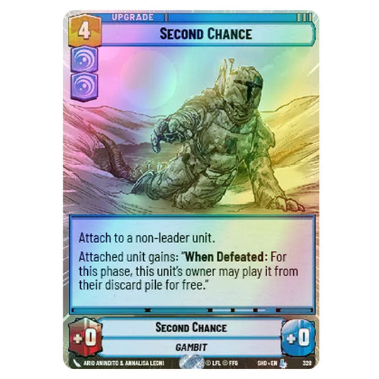 Second Chance 328 card from the Star Wars Unlimited set Shadows of the Galaxy