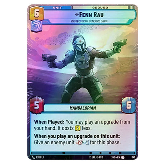 Fenn Rau 341 card from the Star Wars Unlimited set Shadows of the Galaxy