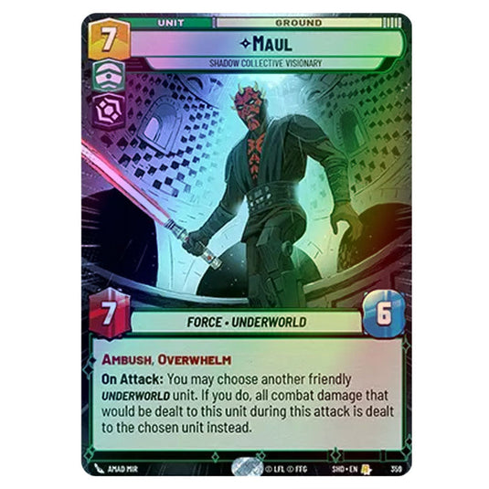 Maul 359 card from the Star Wars Unlimited set Shadows of the Galaxy