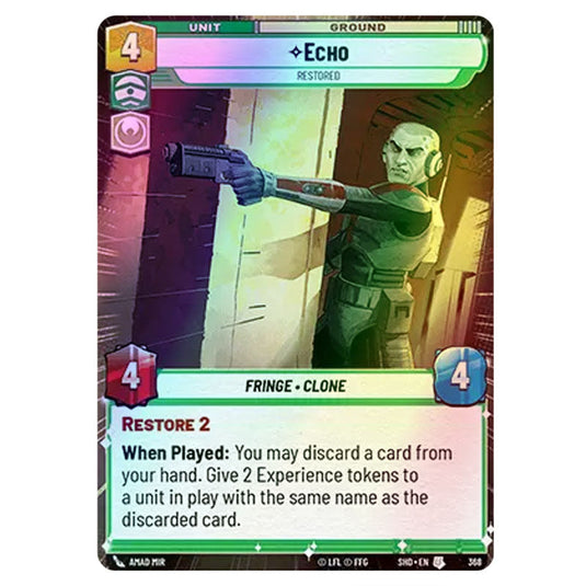 Echo 368 card from the Star Wars Unlimited set Shadows of the Galaxy