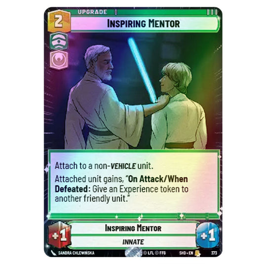 Inspiring Mentor 373 card from the Star Wars Unlimited set Shadows of the Galaxy