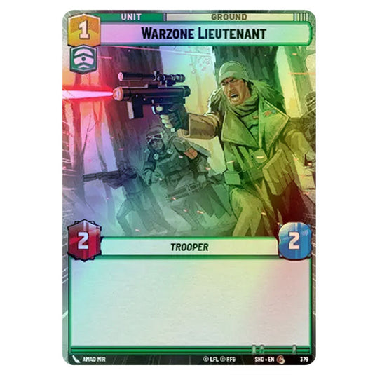 Warzone Lieutenant 379 card from the Star Wars Unlimited set Shadows of the Galaxy