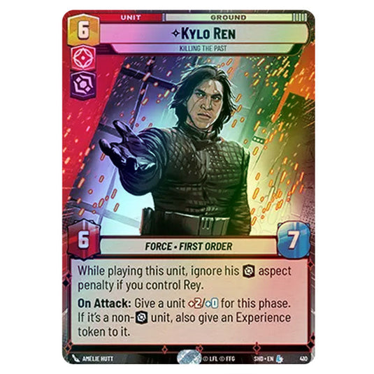 Kylo Ren 410 card from the Star Wars Unlimited set Shadows of the Galaxy