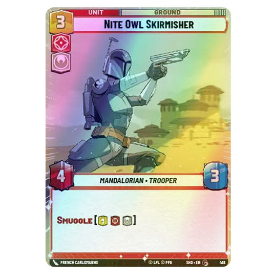 Nite Owl Skirmisher 418 card from the Star Wars Unlimited set Shadows of the Galaxy