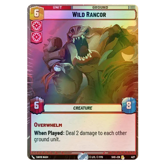 Wild Rancor 427 card from the Star Wars Unlimited set Shadows of the Galaxy