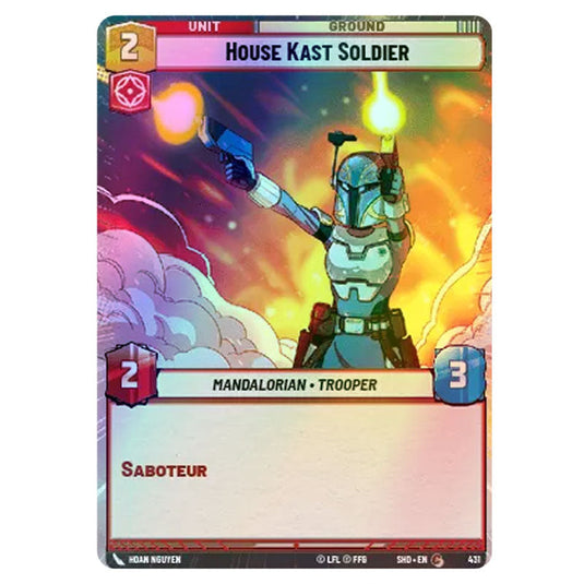 House Kast Soldier 431 card from the Star Wars Unlimited set Shadows of the Galaxy