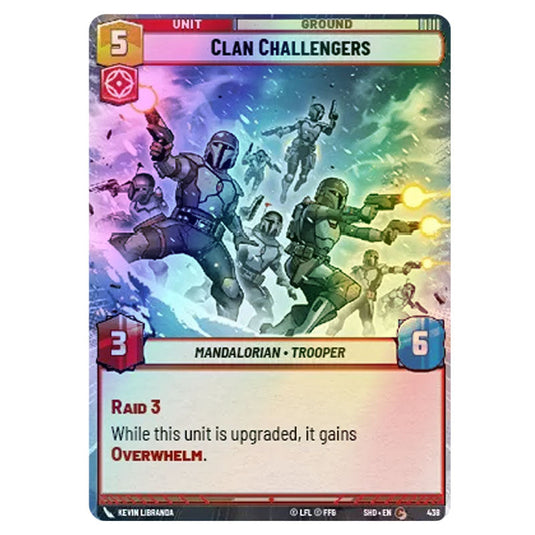 Clan Challengers 438 card from the Star Wars Unlimited set Shadows of the Galaxy