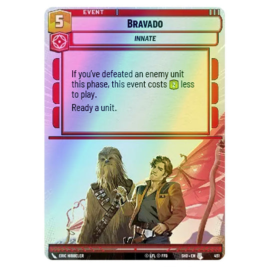 Bravado 451 card from the Star Wars Unlimited set Shadows of the Galaxy