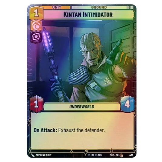 Kintan Intimidator 452 card from the Star Wars Unlimited set Shadows of the Galaxy