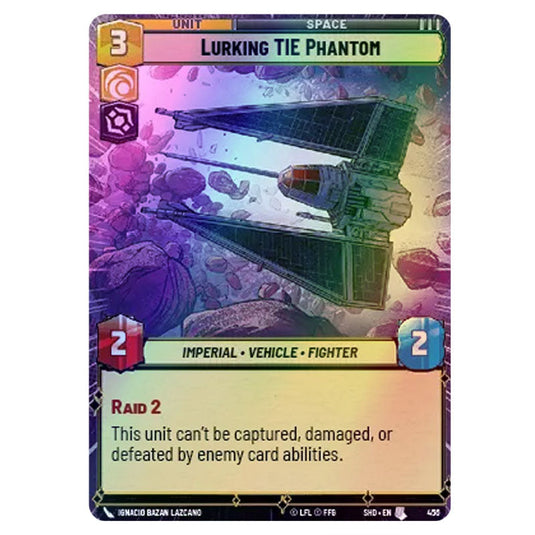 Lurking TIE Phantom 456 card from the Star Wars Unlimited set Shadows of the Galaxy