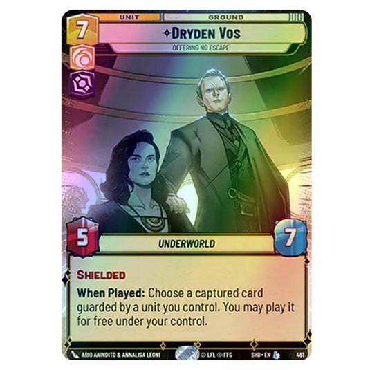 Dryden Vos 461 card from the Star Wars Unlimited set Shadows of the Galaxy