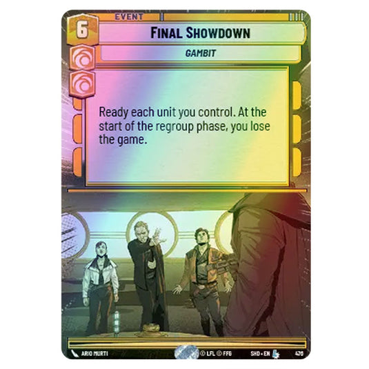 Final Showdown 476 card from the Star Wars Unlimited set Shadows of the Galaxy