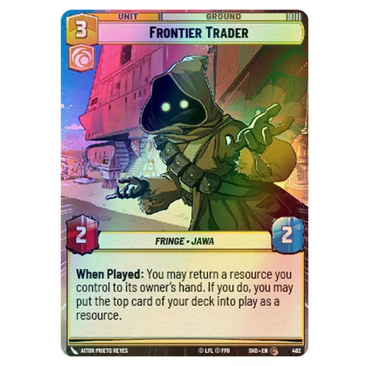 Frontier Trader 482 card from the Star Wars Unlimited set Shadows of the Galaxy