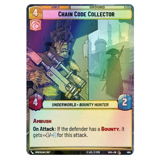 Chain Code Collector 484 card from the Star Wars Unlimited set Shadows of the Galaxy