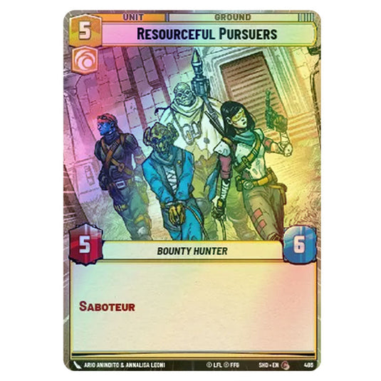 Resourceful Pursuers 486 card from the Star Wars Unlimited set Shadows of the Galaxy