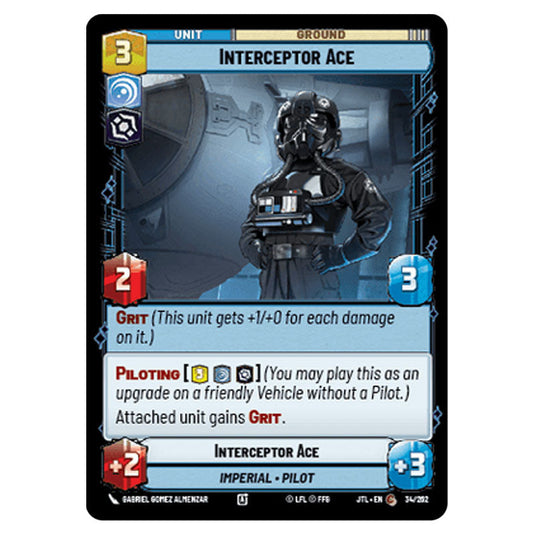 Interceptor Ace Common card from the Star Wars Unlimited set Jump to Lightspeed