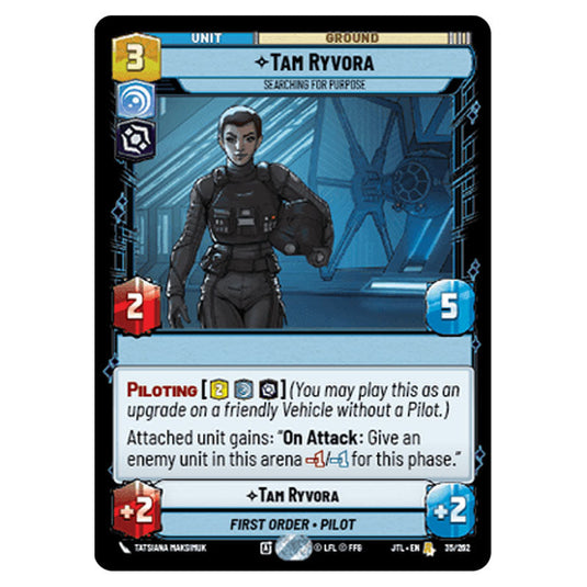 Tam Ryvora Searching For Purpose Rare card from the Star Wars Unlimited set Jump to Lightspeed
