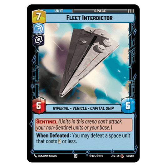 Fleet Interdictor Common card from the Star Wars Unlimited set Jump to Lightspeed