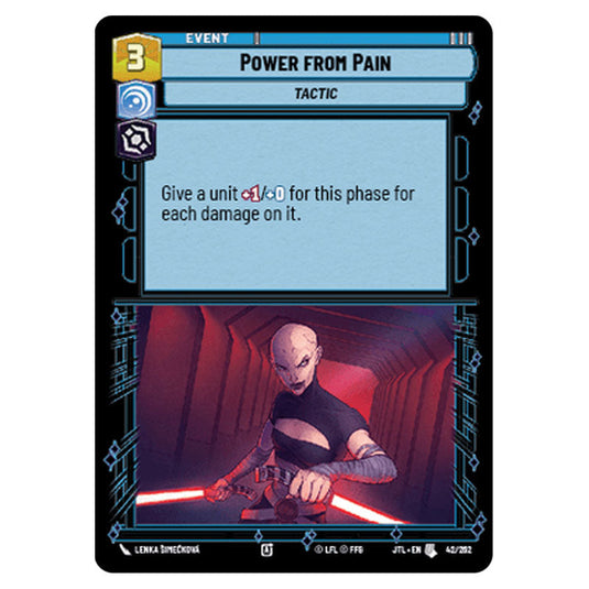 Power from Pain Uncommon card from the Star Wars Unlimited set Jump to Lightspeed