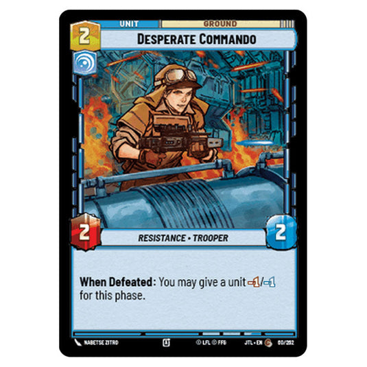 Desperate Commando Common card from the Star Wars Unlimited set Jump to Lightspeed
