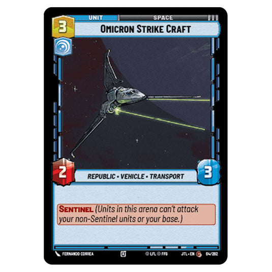 Omicron Strike Craft Common card from the Star Wars Unlimited set Jump to Lightspeed