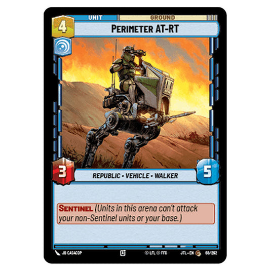 Perimeter AT-RT Common card from the Star Wars Unlimited set Jump to Lightspeed