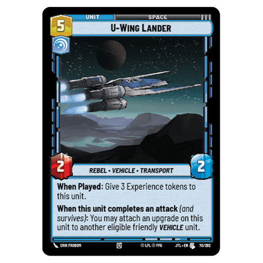 U-Wing Lander Uncommon card from the Star Wars Unlimited set Jump to Lightspeed