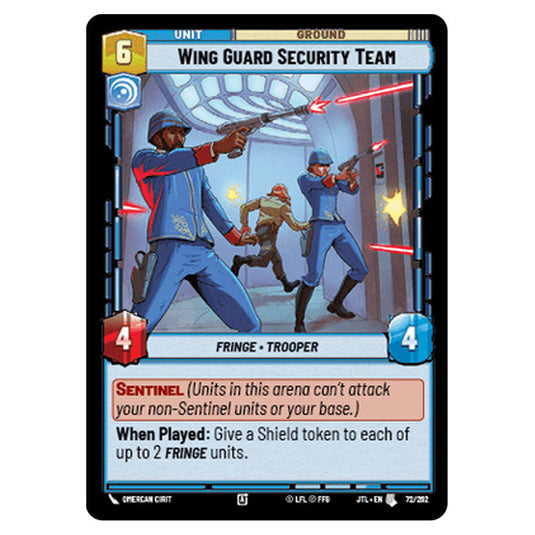 Wing Guard Security Team Uncommon card from the Star Wars Unlimited set Jump to Lightspeed