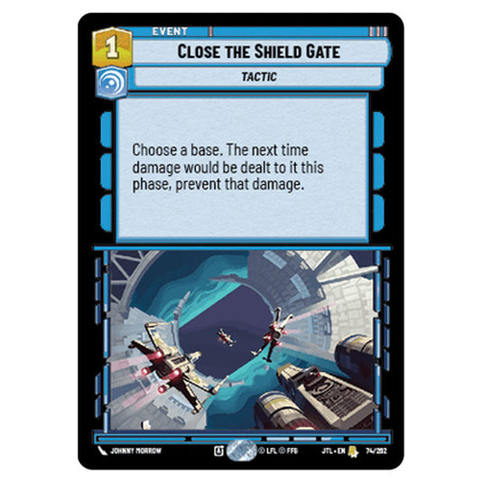 Close the Shield Gate Rare card from the Star Wars Unlimited set Jump to Lightspeed