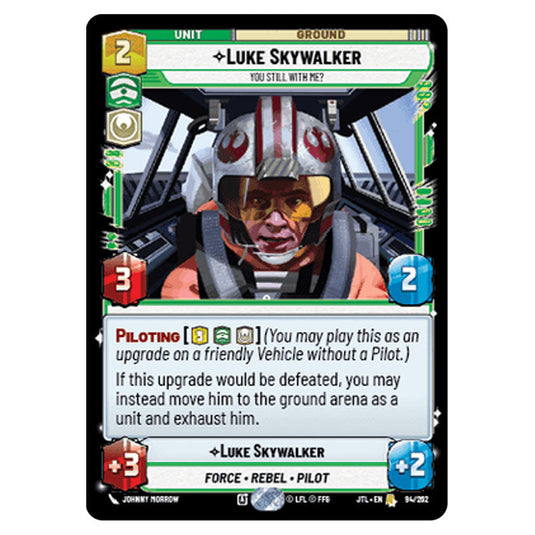 Luke Skywalker You Still With Me? Rare card from the Star Wars Unlimited set Jump to Lightspeed