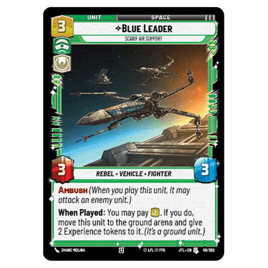 Blue Leader Scarif Air Support Uncommon card from the Star Wars Unlimited set Jump to Lightspeed