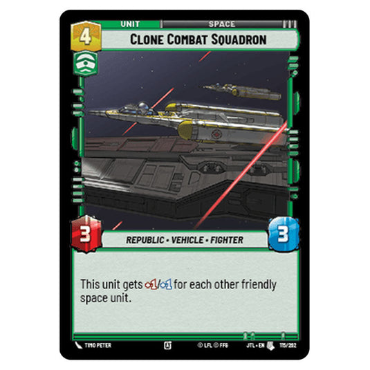 Clone Combat Squadron Uncommon card from the Star Wars Unlimited set Jump to Lightspeed