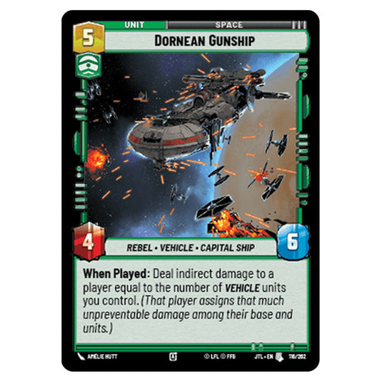 Dornean Gunship Uncommon card from the Star Wars Unlimited set Jump to Lightspeed