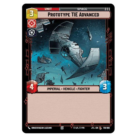 Prototype TIE Advanced Common card from the Star Wars Unlimited set Jump to Lightspeed