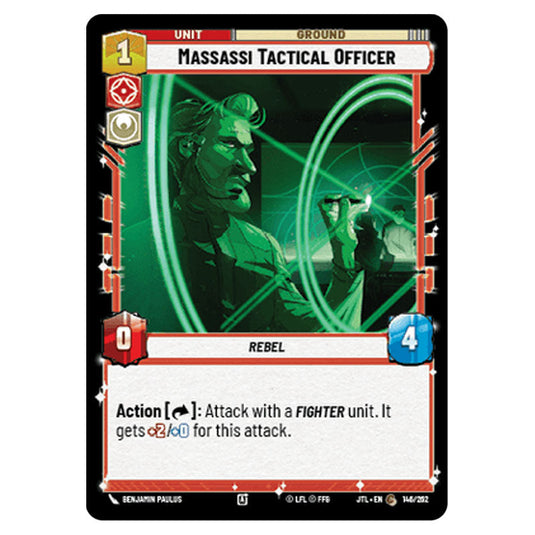 Massassi Tactical Officer Common card from the Star Wars Unlimited set Jump to Lightspeed