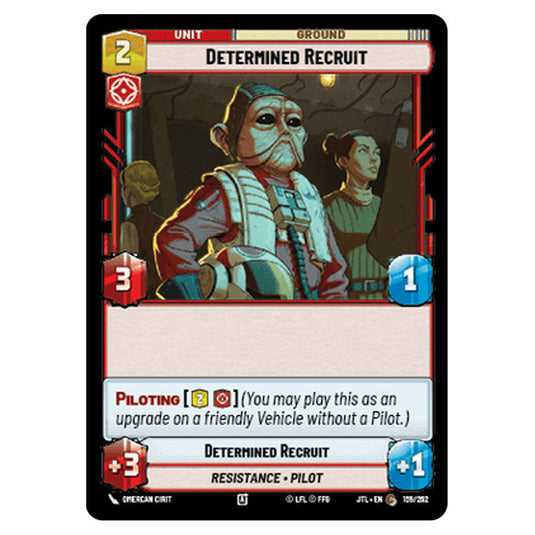 Determined Recruit Common card from the Star Wars Unlimited set Jump to Lightspeed